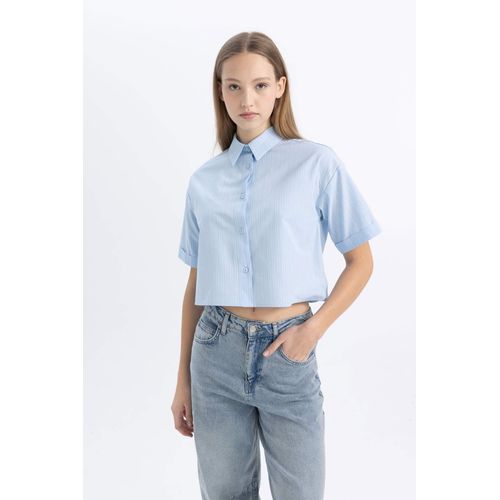 product_image_name-Defacto-قميص مخطط نص كم اوفر سايز بوبلين-1