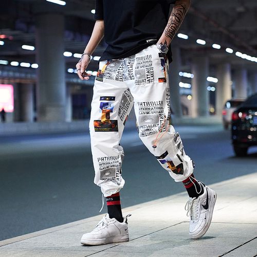 XYXIONGMAO Men's Jogger Pants Techwear Hip Hop Harem Pants Streetwear  Tactical Track Pants Black Medium