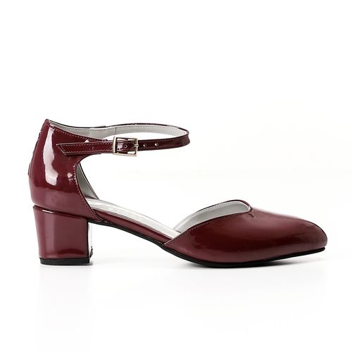 Buy Snatch Woman Simple Round Shiny Leather Pump - Maroon in Egypt