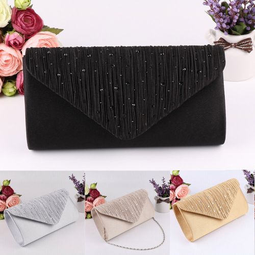 Women's Handcrafted Embroidered Clutch Bag Purse Handbag for Bridal,  Casual, Party, Wedding (Black)