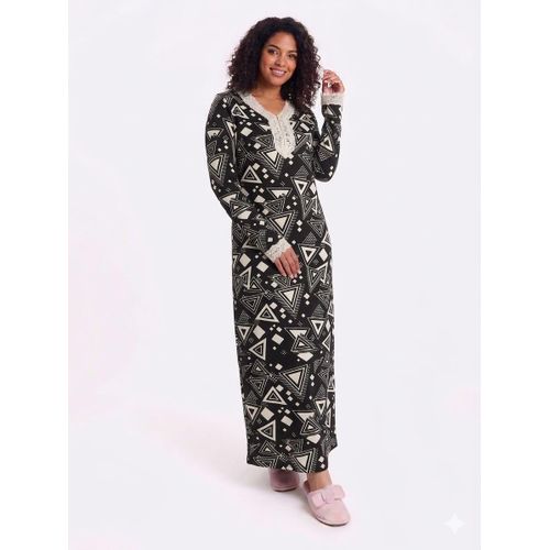 product_image_name-Generic-فستان منزلي نسائي بنقوش باللونين الأسود والأبيض-1