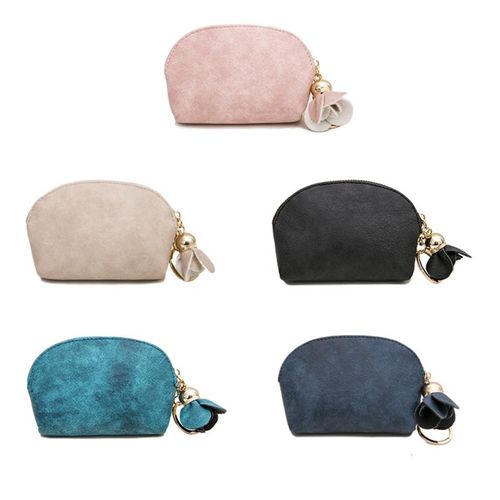 PU Leather Small Wallet Card Key Holder Zipper Coin Purse Clutch