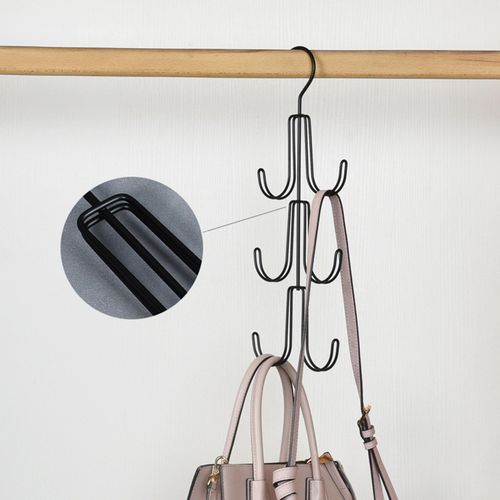 Generic Purse Hanger Organizer For Closet Hanging Bag Holder Black