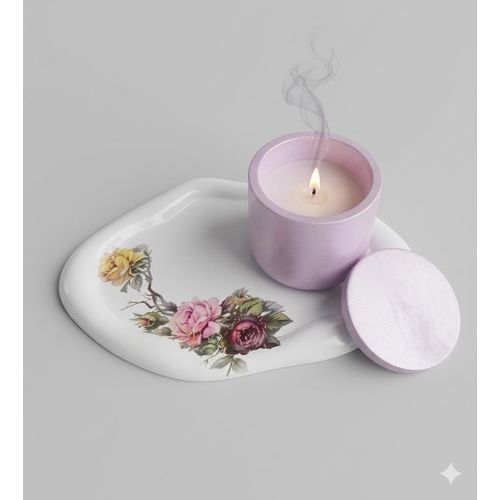 product_image_name-Generic-Elegance & Chic" Set - Natural Lavender Candle with Handmade Concrete Coaster-2