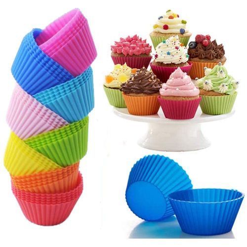 12pcs, Reusable Silicone Cupcake Pans - Perfect for Baking Muffins, Cakes,  and More!