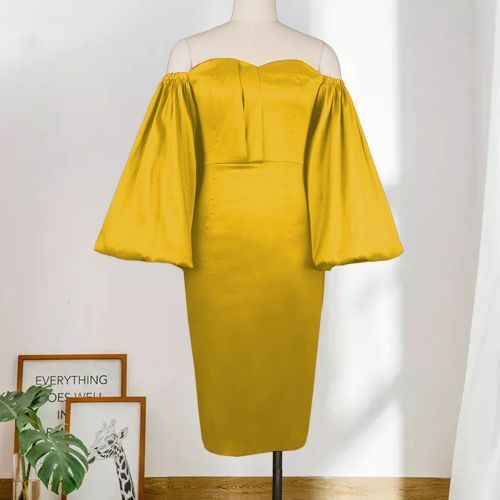 yellow tube top dress