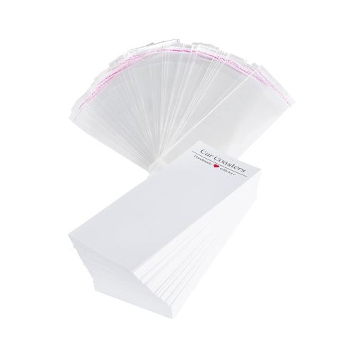 100Pcs Car Coaster Pack, Sublimation Car Coaster Card with 100 Bags for  Packaging Display, Sublimation Car Coaster Card 