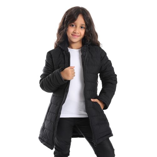 اشتري Andora Zipper Closure Long Sleeves Girls Jacket - Black في مصر