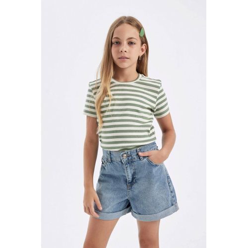 product_image_name-Defacto-Girls Slim Fit Knitted Short Sleeve T-Shirt-1
