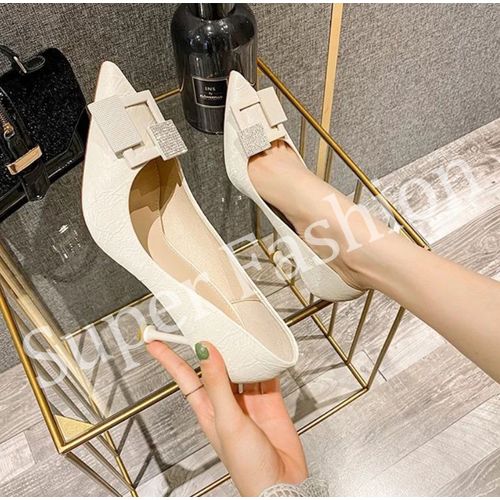 Fashion Ladies Pointed Stiletto Shoes Beige Best Price Online