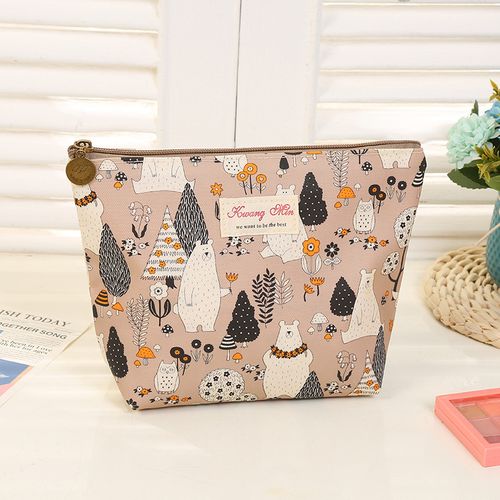 Generic KHAKI L Korean New Graffiti Printed Cosmetic Bag Women