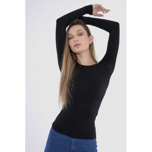 Long-sleeved Microfiber Top - Dark gray - Ladies