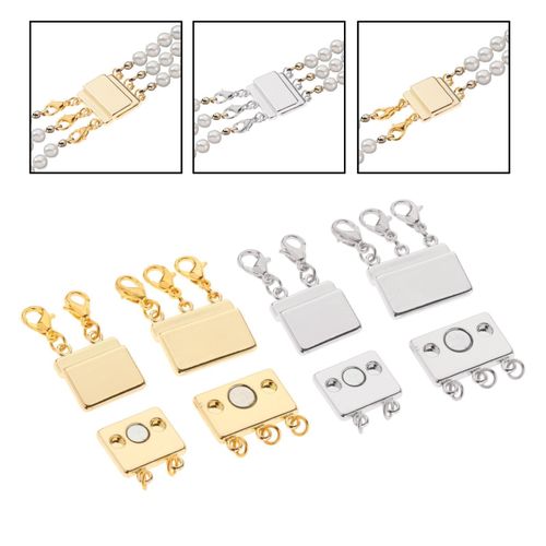 5Pcs Layered Necklace Spacer Clasp, Magnetic Slide Clasp Lock Necklace  Connector Multi Strands Slide Tube Clasps
