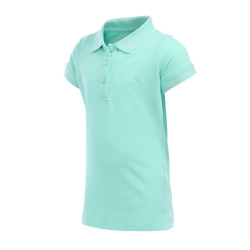 Buy Ted Marchel Girls Cotton Buttoned Neck Solid Polo Shirt - Mint Green in Egypt