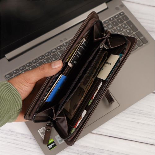 product_image_name-Generic-محفظة وحامل بطاقات رجالية أنيقة كنغارو - بني-2