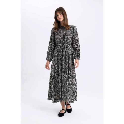 product_image_name-Defacto-Woman Regular Fit Long Sleeve Woven Dress - BLACK-1