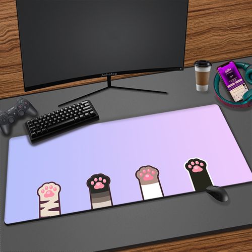 Kawaii Anime Mousepad Cute Pink Anime Cats Deskmat Luna - Etsy