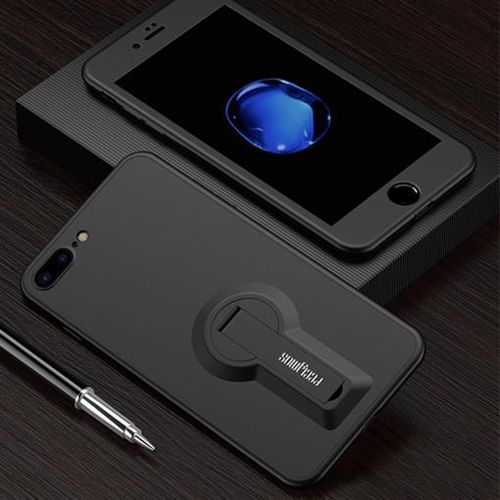 Buy Luxury 360 Degree Full Cover Phone Case For IPhone 7 Shockproof Soft Kickstand Cover Shell For IPhone 7 - Black in Egypt