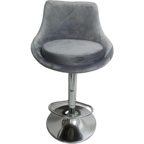 Generic Solid Plush Bar Chair (Grey) El-Motahida