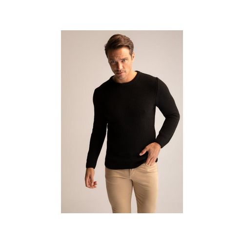 product_image_name-Defacto-Man Crew Neck Slim Fit Pullover - Black-3