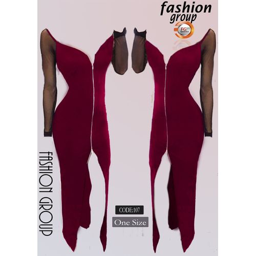 Buy Fashion Group Long Sleeves Lace With Front Zippers - Dark Red in Egypt