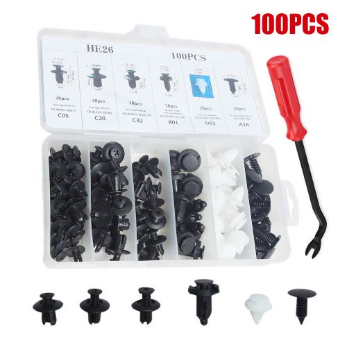 Generic 100 Pcs Car Retainer Clips Body Plastic Rivets Fasteners