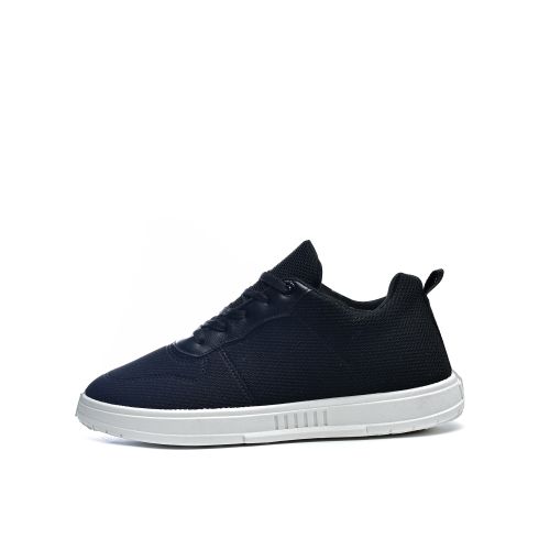 Buy Desert Men Minimalist Lace-up Textile Flat Sneakers - Black in Egypt