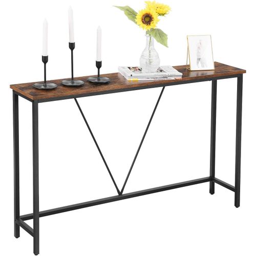 product_image_name-Generic-طاولة، طاولة كونسول بهيكل فولاذي متين لمكان المدخل، غرفة المعيشة أو غرفة النوم بأسلوب صناعي بني عتيق وأسود، 120 × 23 × 74 سم (عرض × عمق × ارتفاع)-8