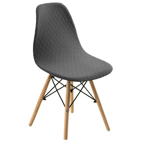 اشتري Polyester Fabric Shell Chair Slipcover Banquet Home Dining Dark Gray في مصر