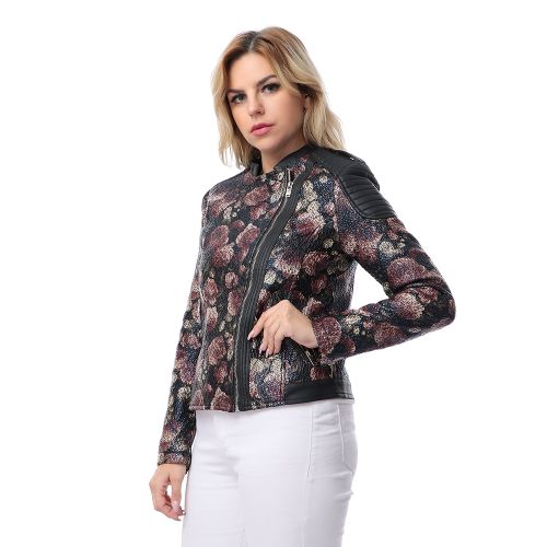 Premoda جاكيت كاجوال منقوش - اسود