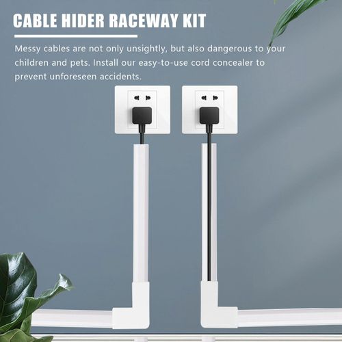 Cable Concealer On-Wall Cord Cover Raceway Kit - Cable Management Syst