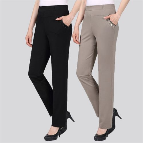 Women Suit Pants Spring Office Lady Long New Summer Solid High Waist Pants  Female Wide Leg Trousers - AliExpress