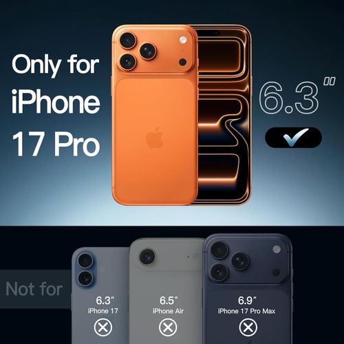 product_image_name-Generic-جراب من سيليكون وبولي يوريثين المقاوم للحرارة بتصميم شفاف بحماية للكاميرا من درجة جوريلا وزوايا مضادة للصدمات لموبايل آيفون 17 برو 6.3 بوصة من دلع موبايلك، شفاف -7