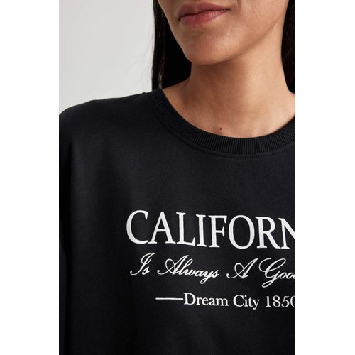 Defacto Oversize Fit Printed Long Sleeve Sweatshirt Best Price