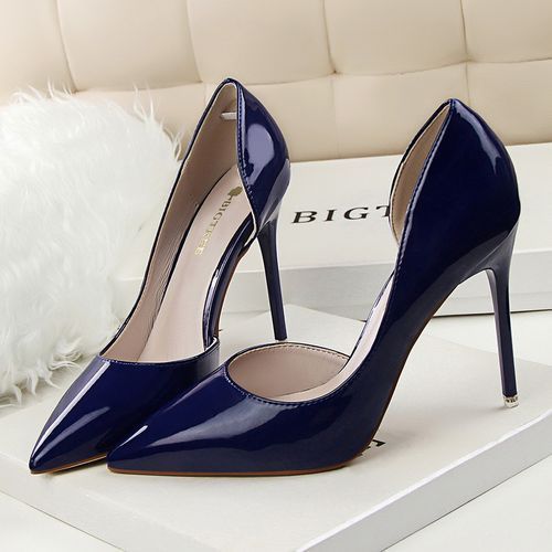 Wet Blue Synthetic Patent Heels - Buy Wet Blue Synthetic Patent Heels online  in India