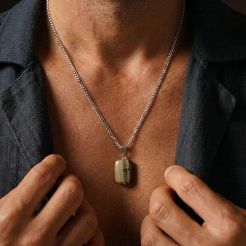 product_image_name-Generic-سلسلة فضة ايطالى عيار 925 بحجر الجاسبر الطبيعى -1