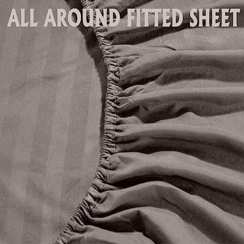 product_image_name-Snooze-طقم ملاية باستيك 3 قطع سترايبد، ملاية + 2كيس وسادة 45*65 سم، سيلفر - سنوز-3