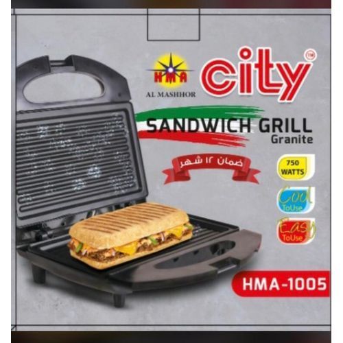 Buy City Sandwich Maker - 750 Watt - Black + Online Bag in Egypt