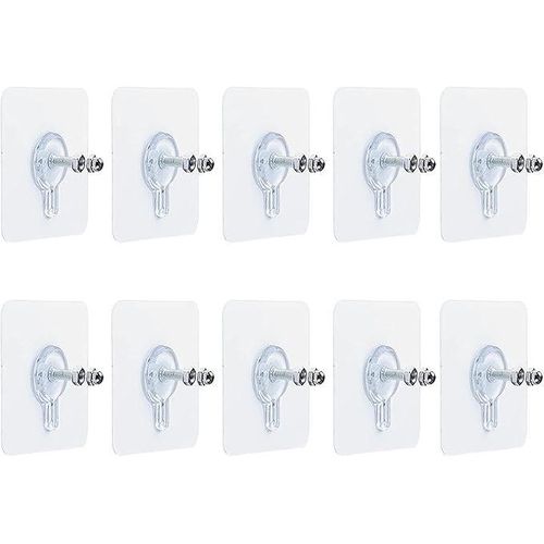 product_image_name-Generic-MEISO 10 x Adhesive Wall Screws Hanging Nails for Hanging Adhesive Screws Wall Mounting Hooks for Kitchen, Bathroom, Bedroom, Living Room-1