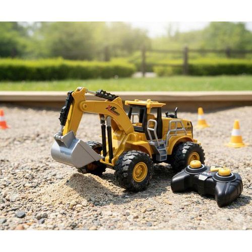 product_image_name-Generic-حفارة بجهاز تحكم عن بعد – سلسلة مركبات هندسية موديل XF – أضواء ودخان واقعي – بطارية قابلة لإعادة الشحن + كابل USB – ذراع ودلو متحرك – 15.5 سم – لعبة بناء للأطفال عمر 3+ – قد يختلف اللون قليلاً-2