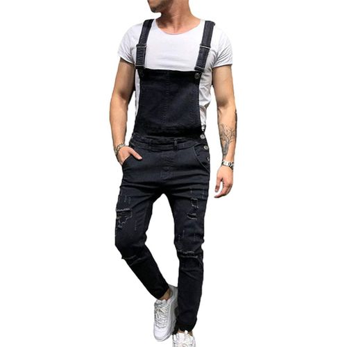 LONGBIDA Mens Denim Bib Overalls Relaxed Fit Fashion Jean Jumpsuit