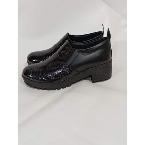 Buy Women Shinny Leather Shoes- Black in Egypt