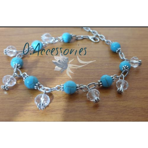 Buy O Accessories Anklet Silver Metal Turquoise /crystal in Egypt
