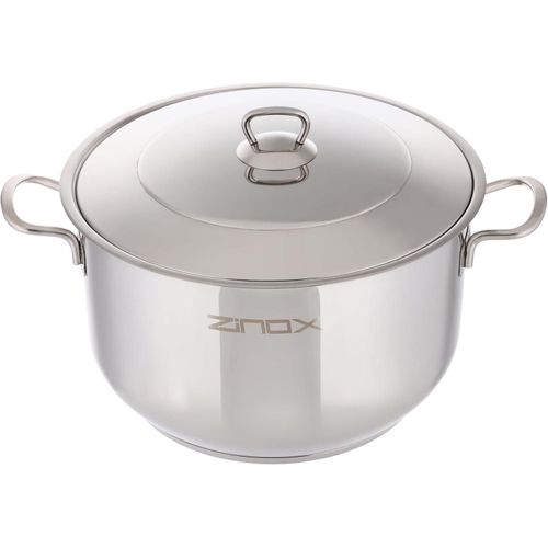 product_image_name-Zinox-قدر طبخ من زينوكس، مصنوع من الفولاذ المقاوم للصدأ مع قاعدة ألومنيوم، لون فضي بتشطيب مصقول، مقاس 36 سم. يتميز بمقاومة الحرارة والتآكل مع خاصية حفظ الحرارة وآمن للغسالة-1