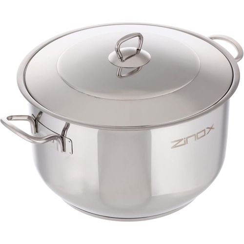 product_image_name-Zinox-قدر طبخ من زينوكس، مصنوع من الفولاذ المقاوم للصدأ مع قاعدة ألومنيوم، لون فضي بتشطيب مصقول، مقاس 36 سم. يتميز بمقاومة الحرارة والتآكل مع خاصية حفظ الحرارة وآمن للغسالة-3