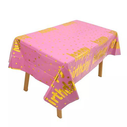 Golden Age Happy Birthday Plastic Table Cover, 54in x 102in | Birthday