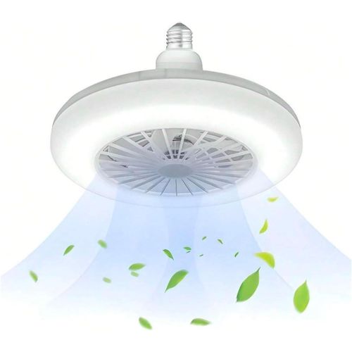 product_image_name-Generic-مروحة سقف من ميجالوز تيانلاي مع إضاءة ليد، توصيل E27، 11 بوصة، أبيض بارد، شفرات داخلية، مروحة سقف بسرعة واحدة ومحرك هادئ (أبيض)، LV30W01-1