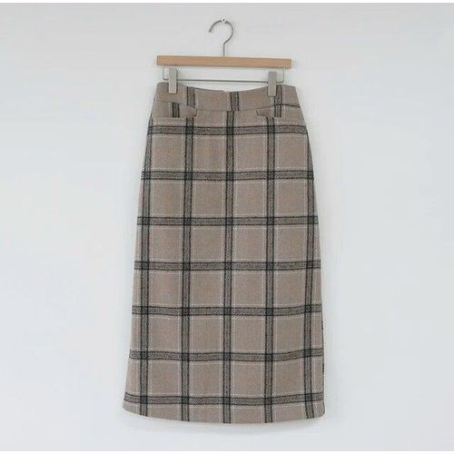 Fashion Fall Vintage Plaid Women Skirts Autumn Pencil Mid Long