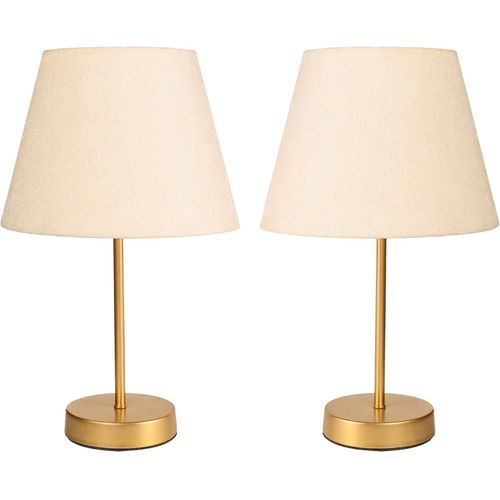 product_image_name-Generic-Set of 2 Elegant Table Lamps with Unique Fabric Shades, Stylish Metal Base for Bedroom, Living Room, or Office Décor-1