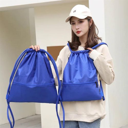 Drawstring Backpack Waterproof Drawstring Backpack Bag Sports Gym Bag with  Side Pocket for Women Men